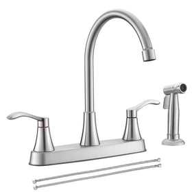 Vsunhoo brushed nickel faucet front view with fingerprint resistant finish.