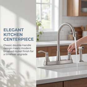 Vsunhoo dual handle temperature control with ceramic discs for drip free operation.