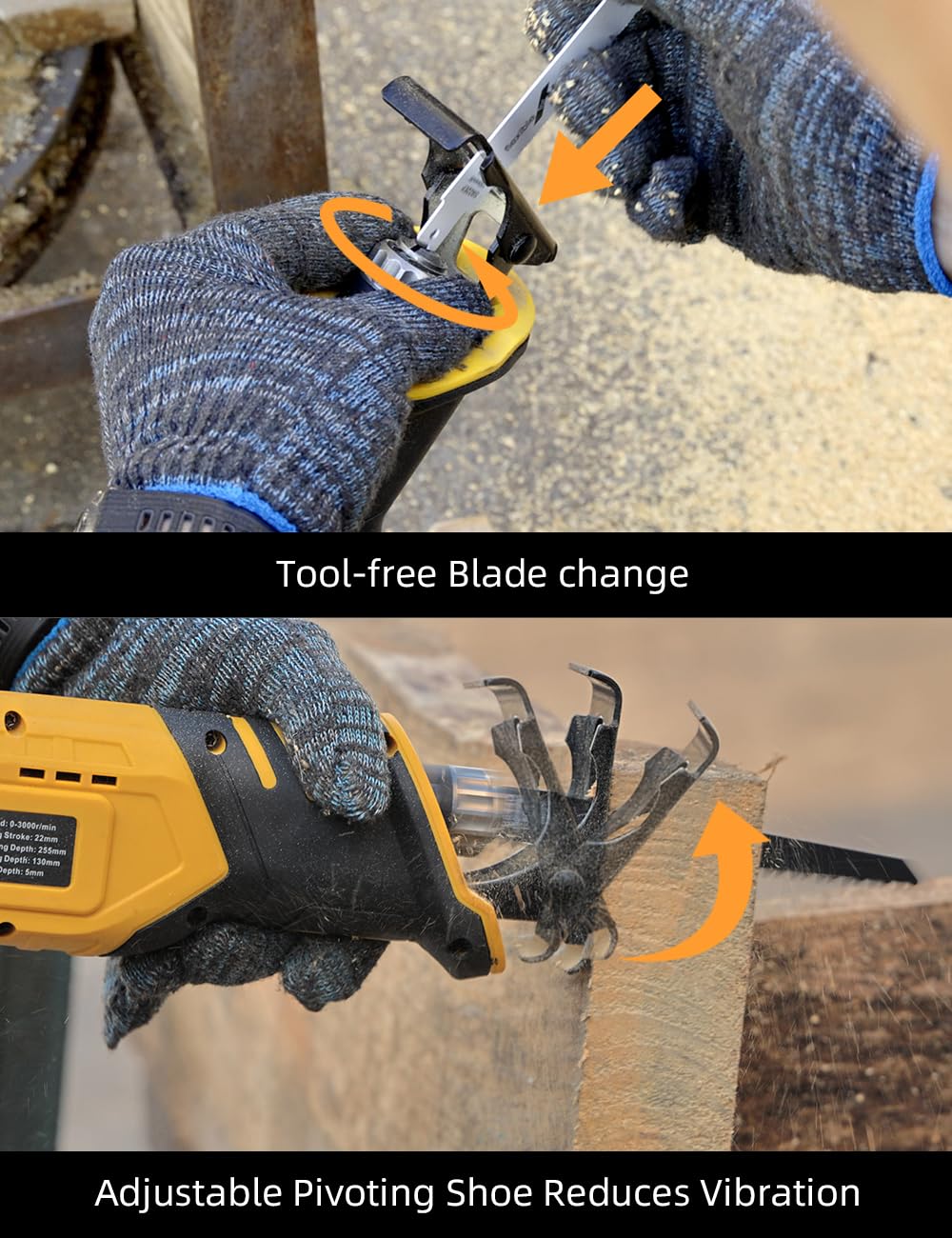 VTEK ergonomic handle reduces fatigue during extended use.