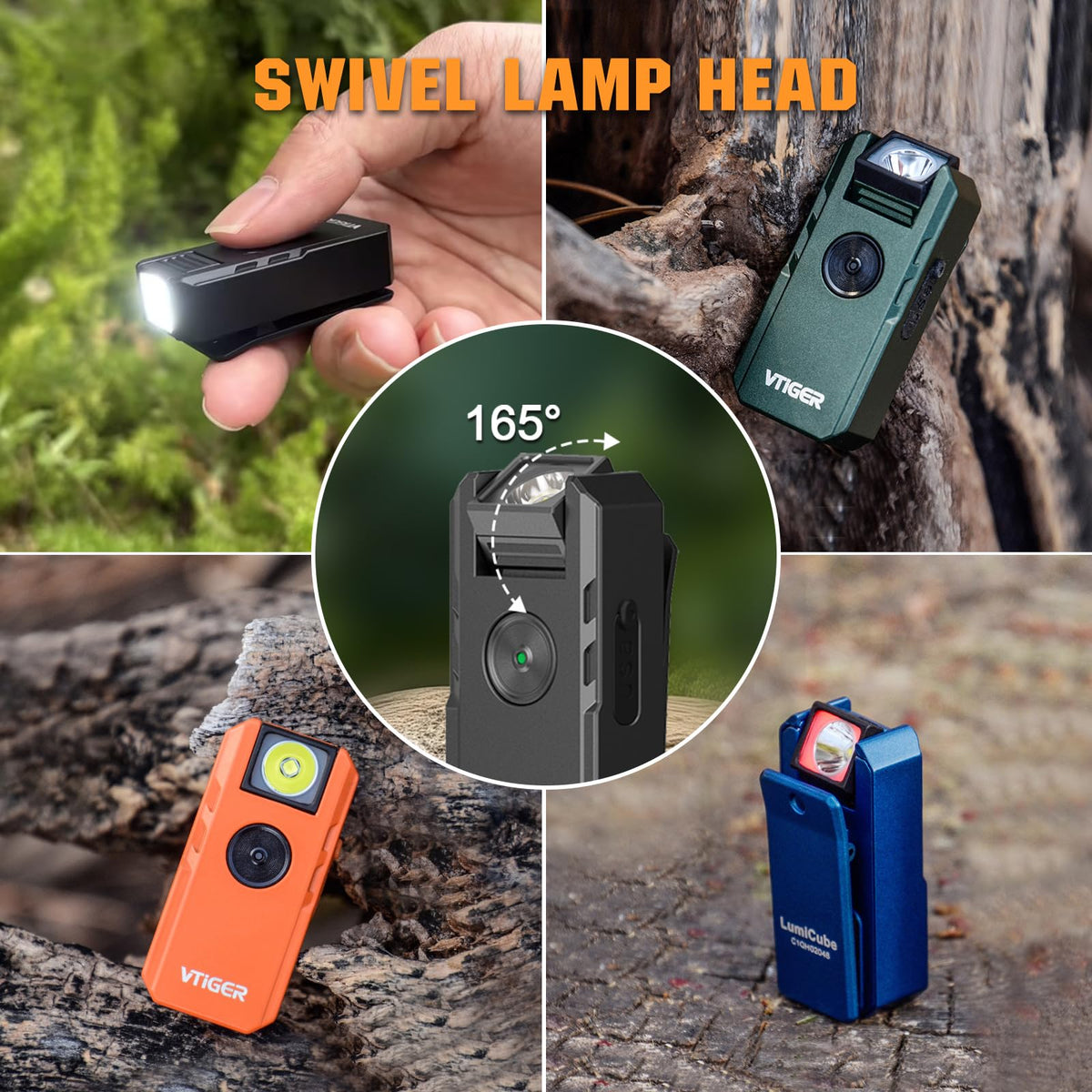VTIGER C1 LumiCube magnetic clip enables hands free use