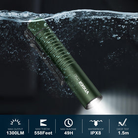 VTIGER T1A 1300-lumen beam for bright visibility outdoors