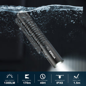 VTIGER T1A 1300-lumen beam provides clear visibility during outdoor use