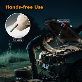 VTIGER T2A magnetic tail cap provides hands-free lighting on metal surfaces.
