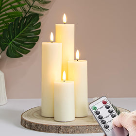 Vtobay Ivory flameless candles four-pack for safe, warm home décor.
