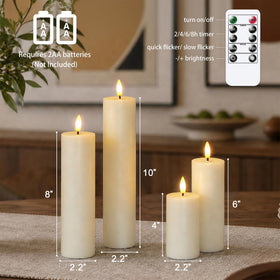 Vtobay real wax texture enhances authentic candle look without flame.