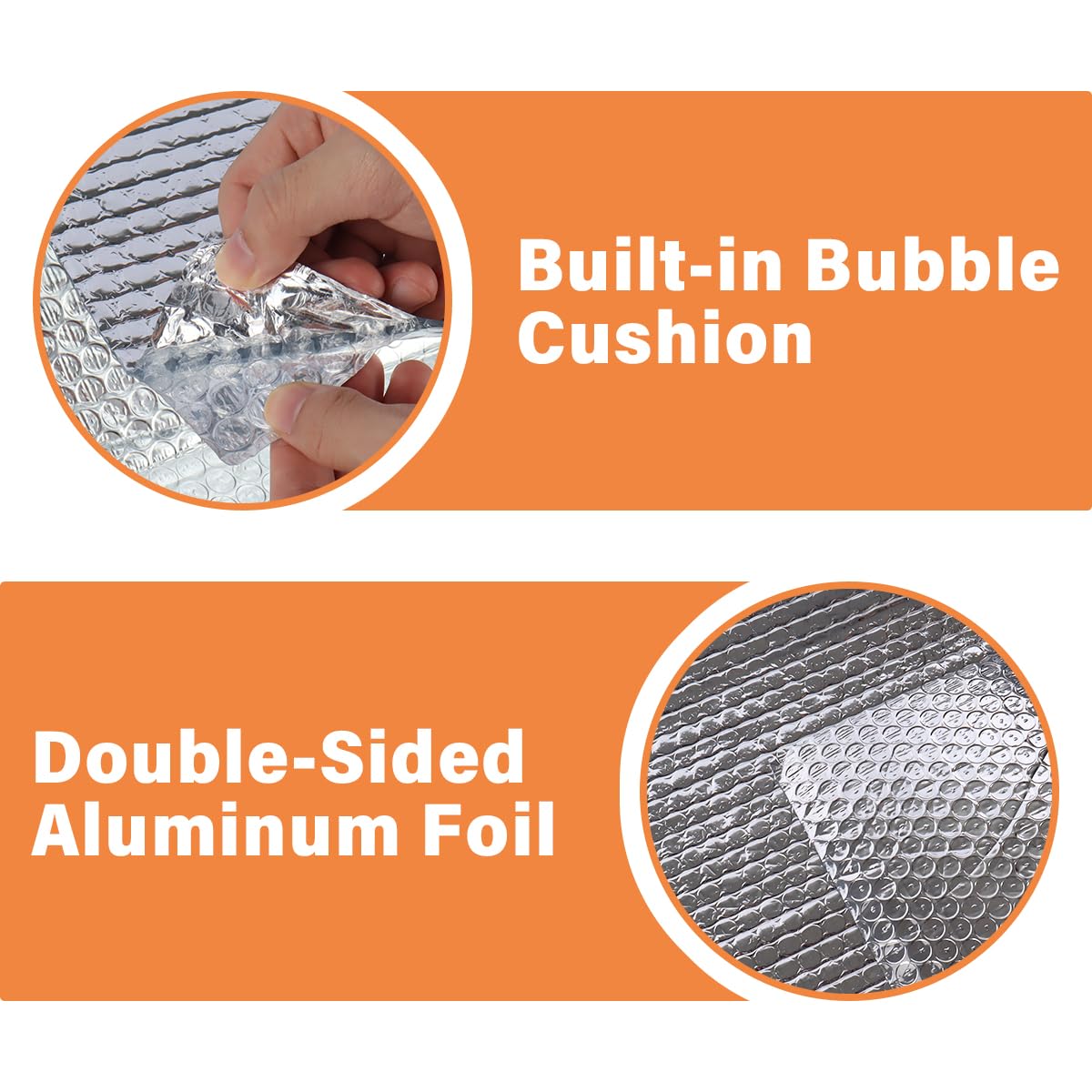 Closeup of aluminum bubble layers for durability and reflectivity