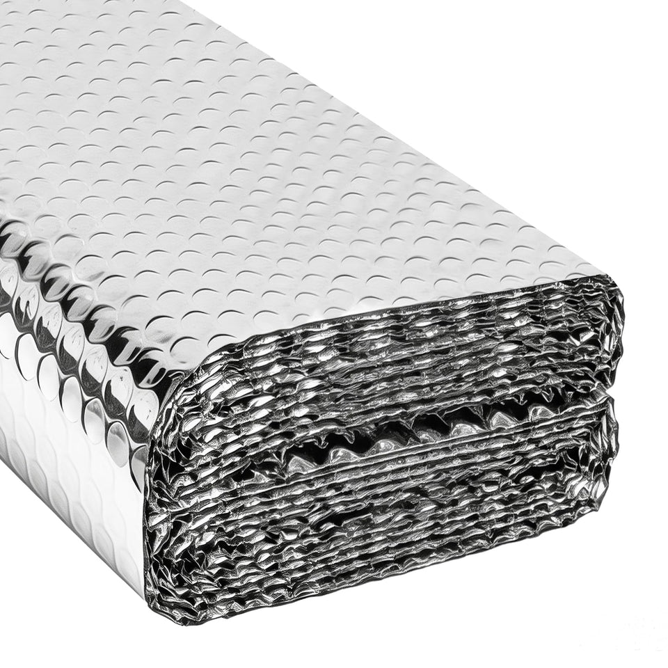 VUAOHIY double reflective insulation roll on a garage door reduces heat gain