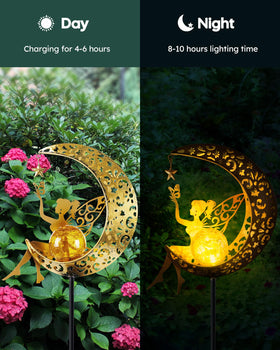 Vuees outdoor lighted ornament saves energy with solar power
