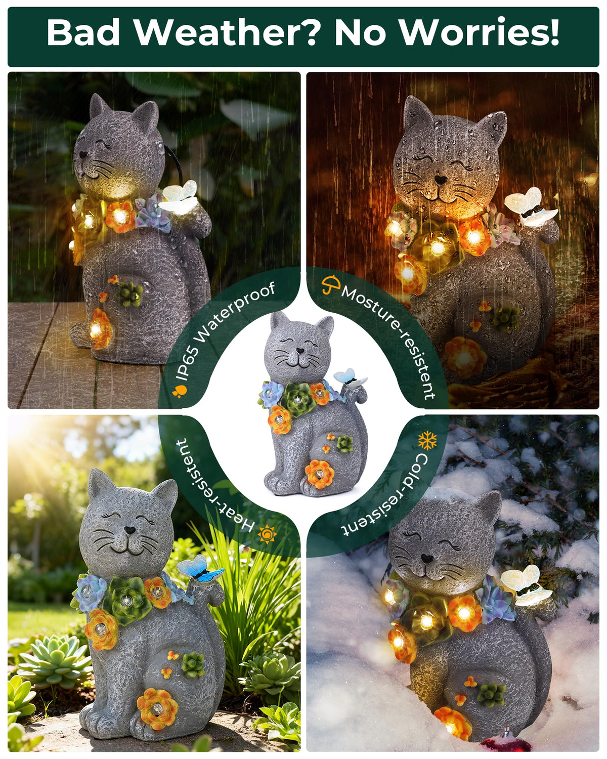 Vuees solar butterfly lights illuminate flower beds with a playful glow.