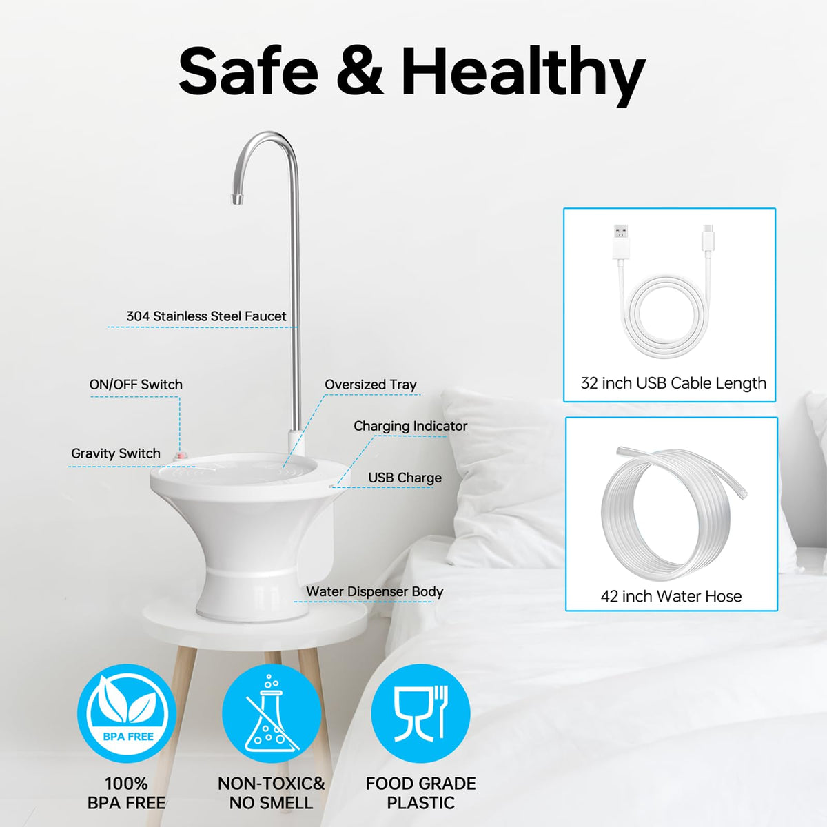 VUIYA neck compatibility with 55-60mm bottles for broad jug fit