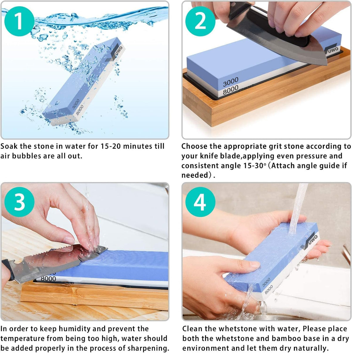 vuwo 8000 grit stone produces razor-like finishes on fine blades