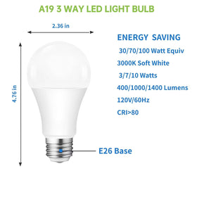 VVH 3-Way LED Bulb warm white 3000K ideal for a cozy living room.