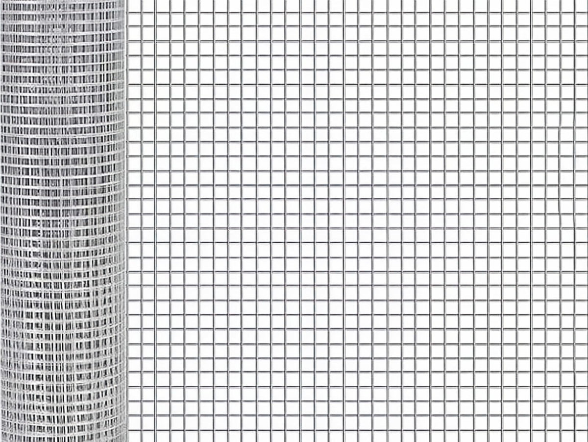 VVoodeinck hardware cloth with galvanized 1 inch mesh, ideal for poultry enclosures and garden fencing.