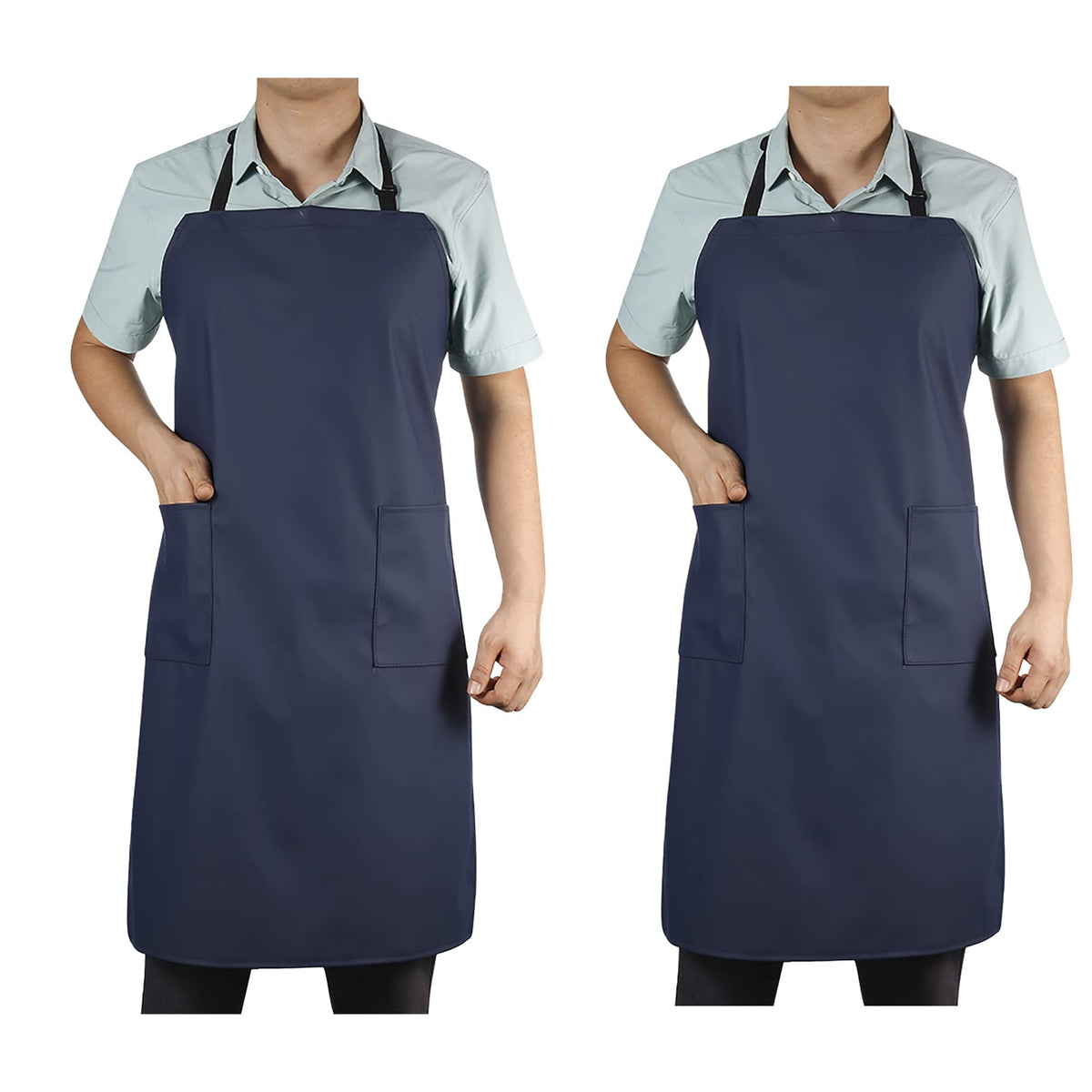 VWELL waterproof apron with two pockets keeps tools within reach during cooking and cleaning