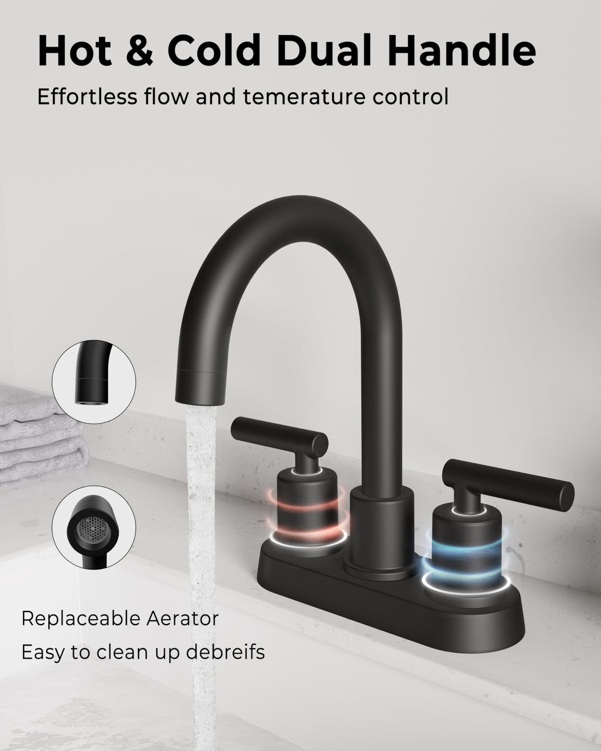 VXV 360° swivel spout enables full sink access.
