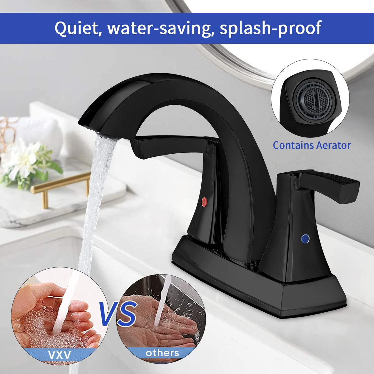 VXV 4-inch centerset faucet fits standard sink setups