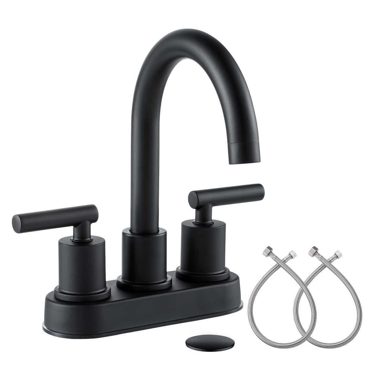 VXV bathroom faucet 4in 2-handle black with 360° rotation for versatile use.