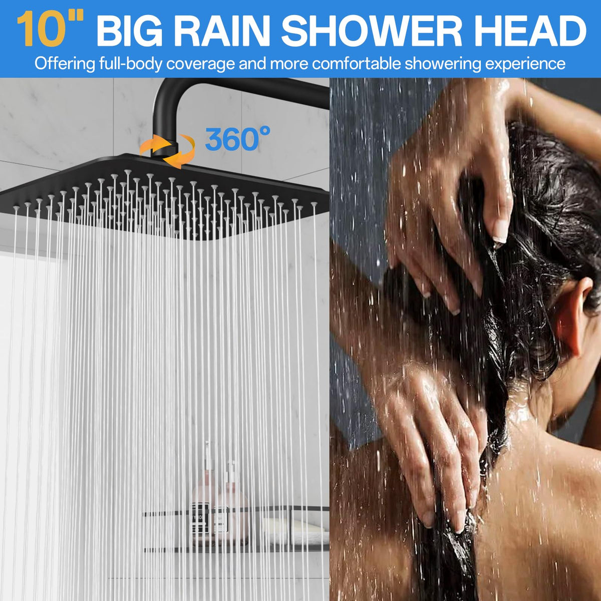 VXV handheld showerhead with seven spray modes for versatile cleansing.