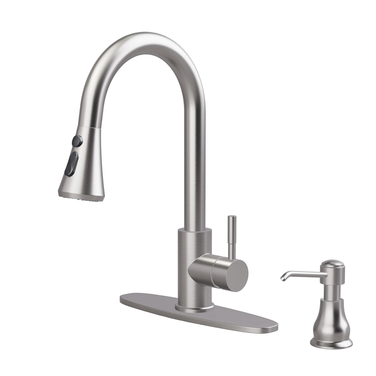 VXV kitchen faucet with soap dispenser pours water smoothly for busy kitchens.