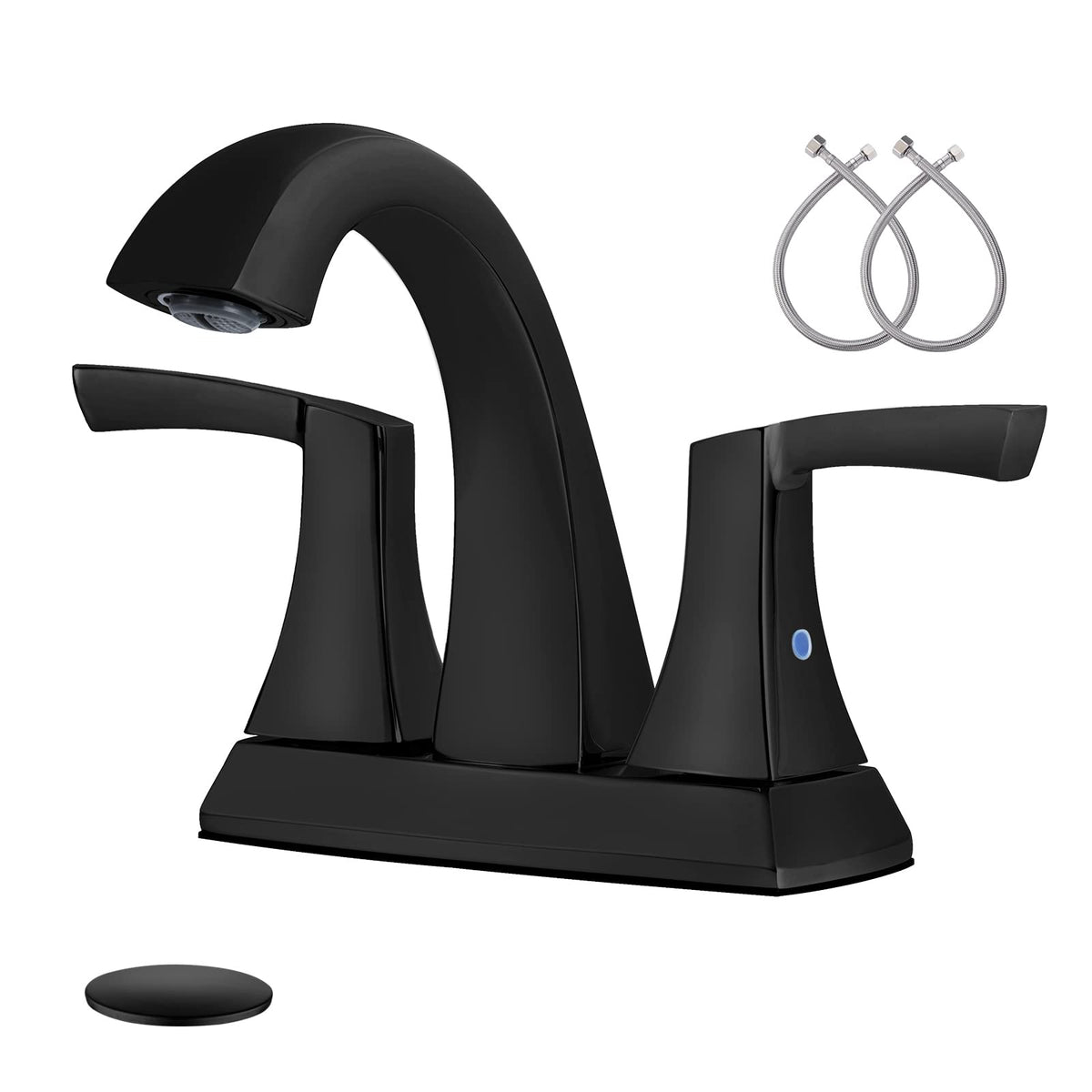 VXV matte black 2-handle bath faucet with dual controls for precise temperature