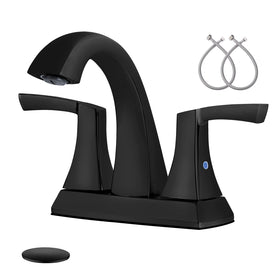 VXV matte black 2-handle bath faucet with dual controls for precise temperature