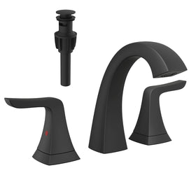 VXV matte black 8 inch faucet with pop up drain for a clean sink setup