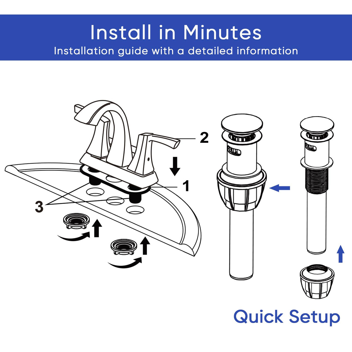 VXV includes supply lines for a full bathroom faucet upgrade