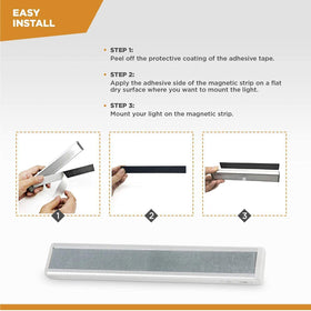 VYANLIGHT peel-and-stick installation with magnetic backing for quick placement