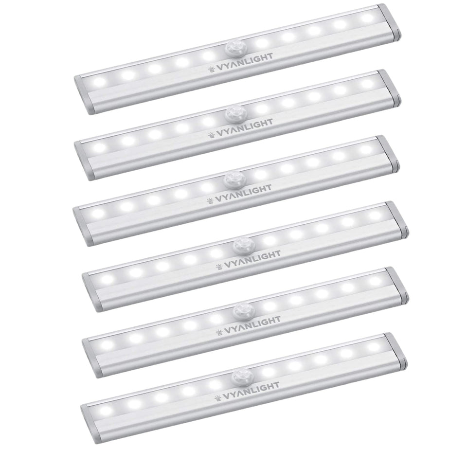 VYANLIGHT under-cabinet light bar with motion detection brightens countertops.