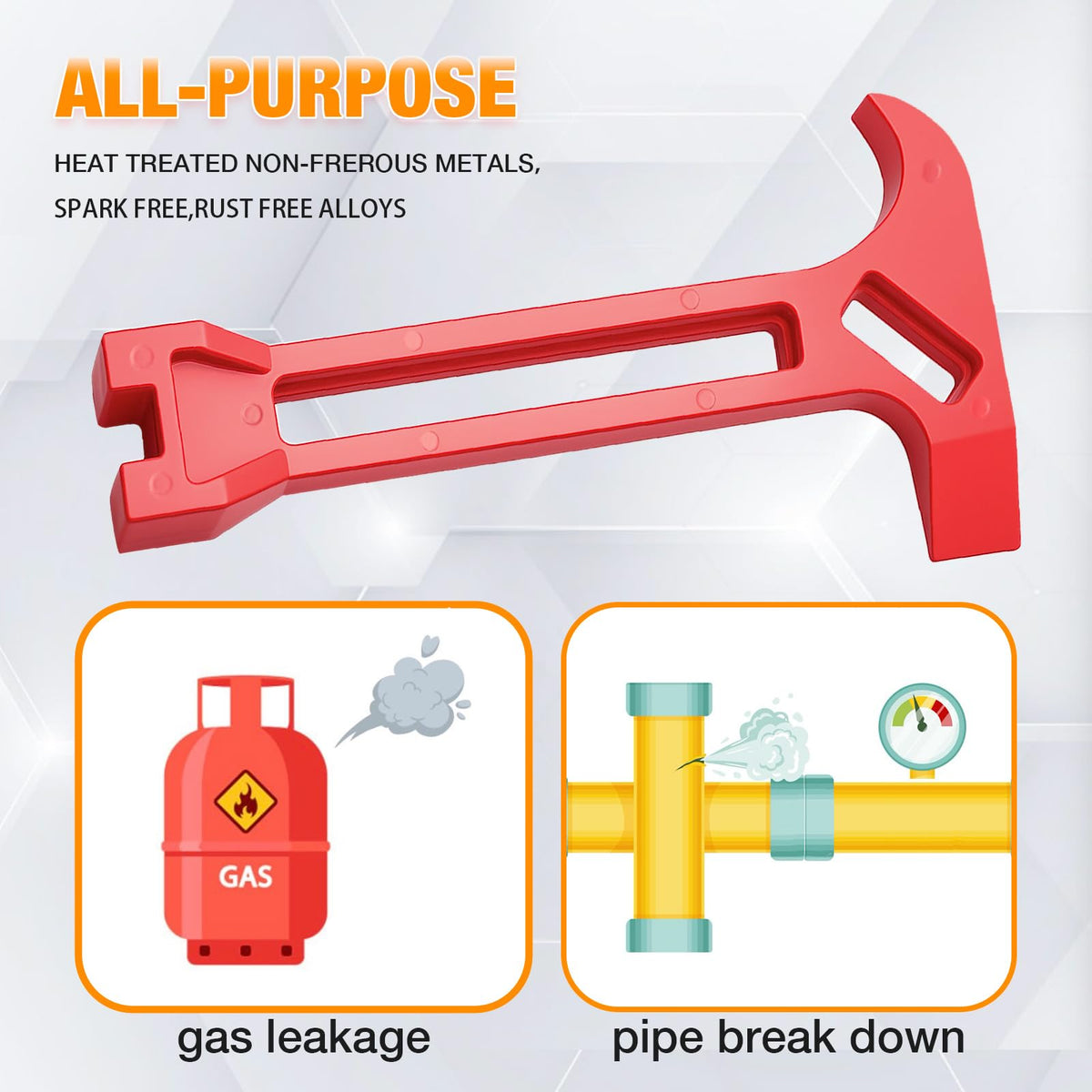 VYH firefighter-designed red tool stands out for fast access.