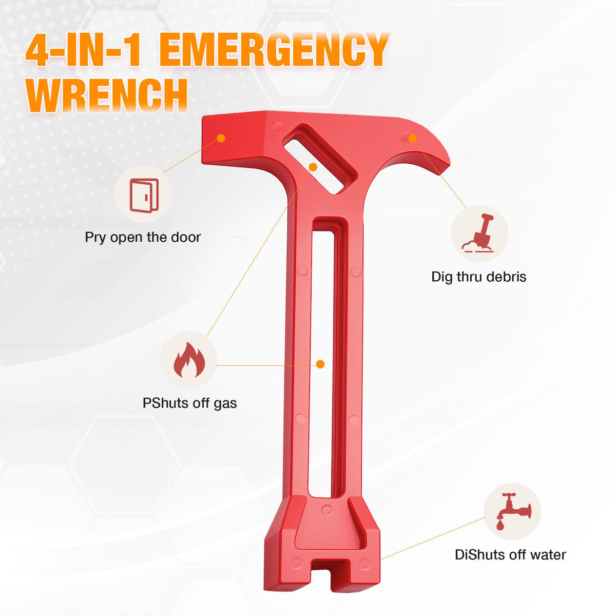 VYH pry bar design enables quick door prying safely and effectively.