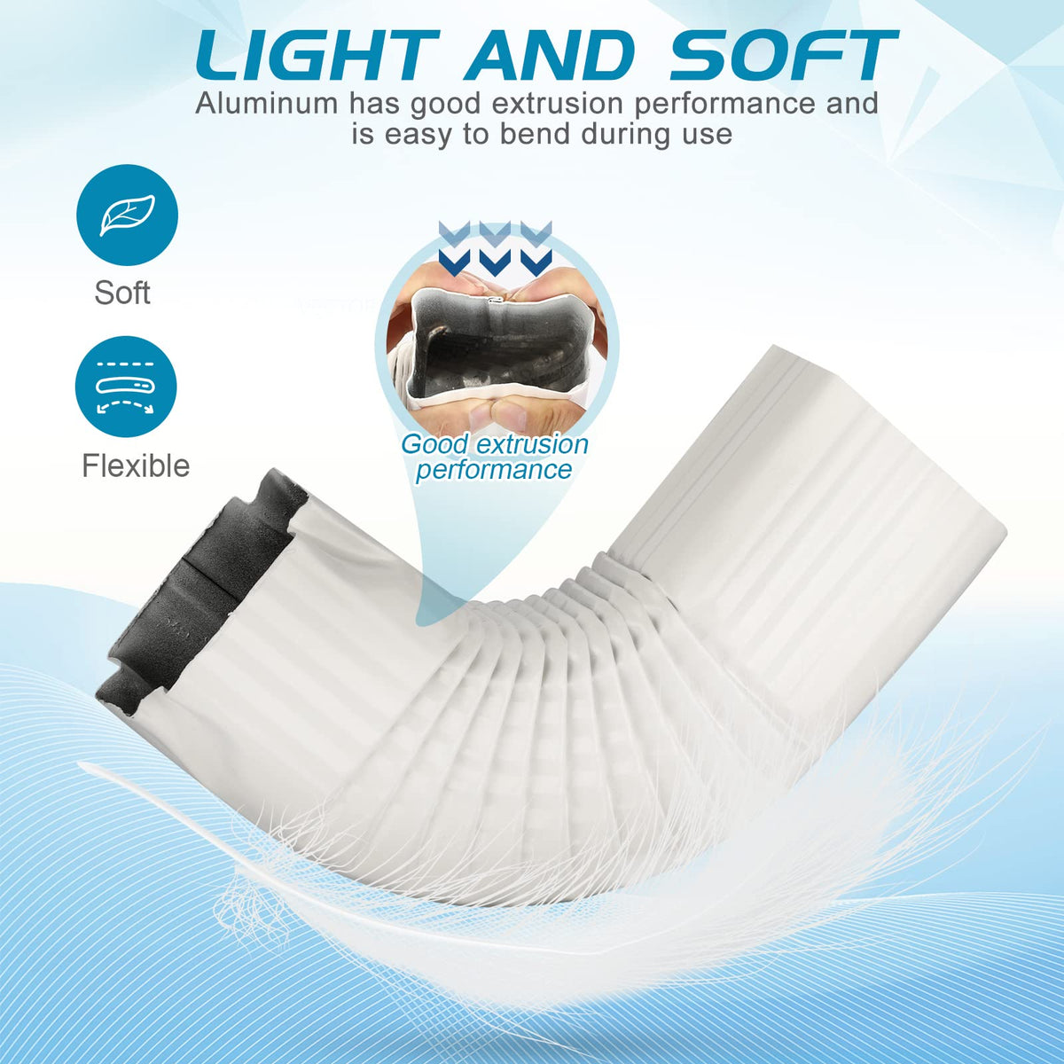 VYH 90-degree downspout elbow in white for neat installations