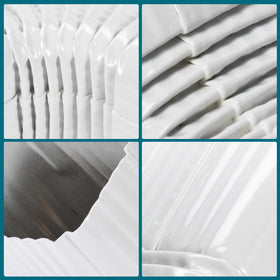 VYH downspout elbow enables smooth, drag-free water flow.