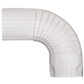 VYH downspout elbows 2x3 side view in white, enabling flexible gutter routing