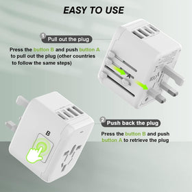 VYLEE compact AC socket design fits into any travel setup for flexible outlets.