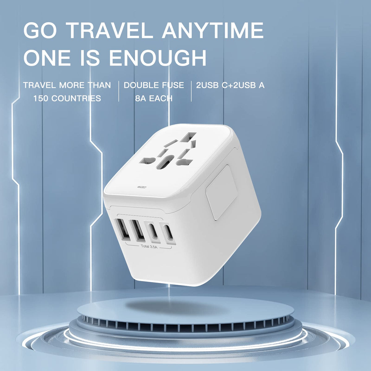 VYLEE auto-resetting fuse adds safety during travel uses.