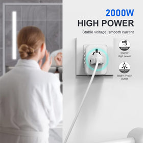 VYLEE safety shutters protect users when plugging in anywhere abroad.