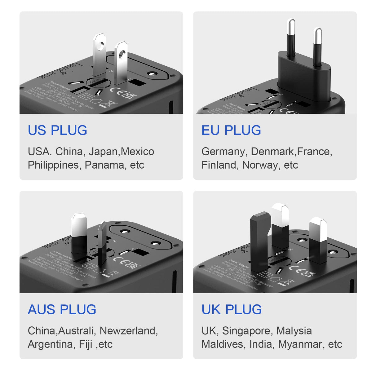 VYLEE USB-A ports for quick smartphone and accessory charging.