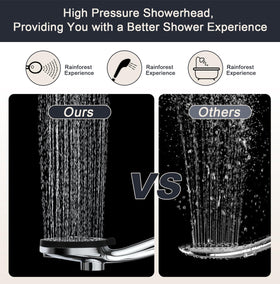 Vzasei 59-inch stainless steel hose offers flexible reach.
