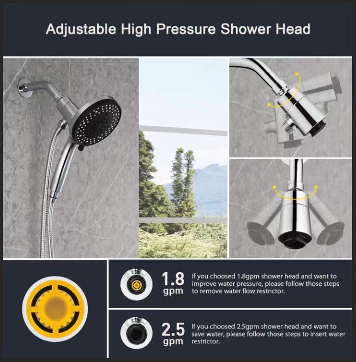Vzasei ABS body and stainless hose for a safe shower.