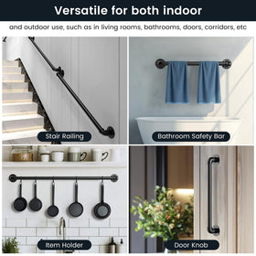 VZNEK black powder-coated finish provides rust protection while adding vintage farmhouse style.
