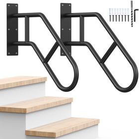 VZNEK handrails for outdoor steps two-pack provide sturdy support for entryways.