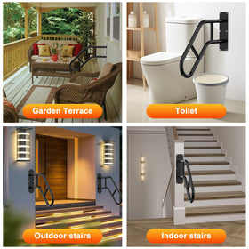 VZNEK secure grip handrail provides extra balance for busy entryways.