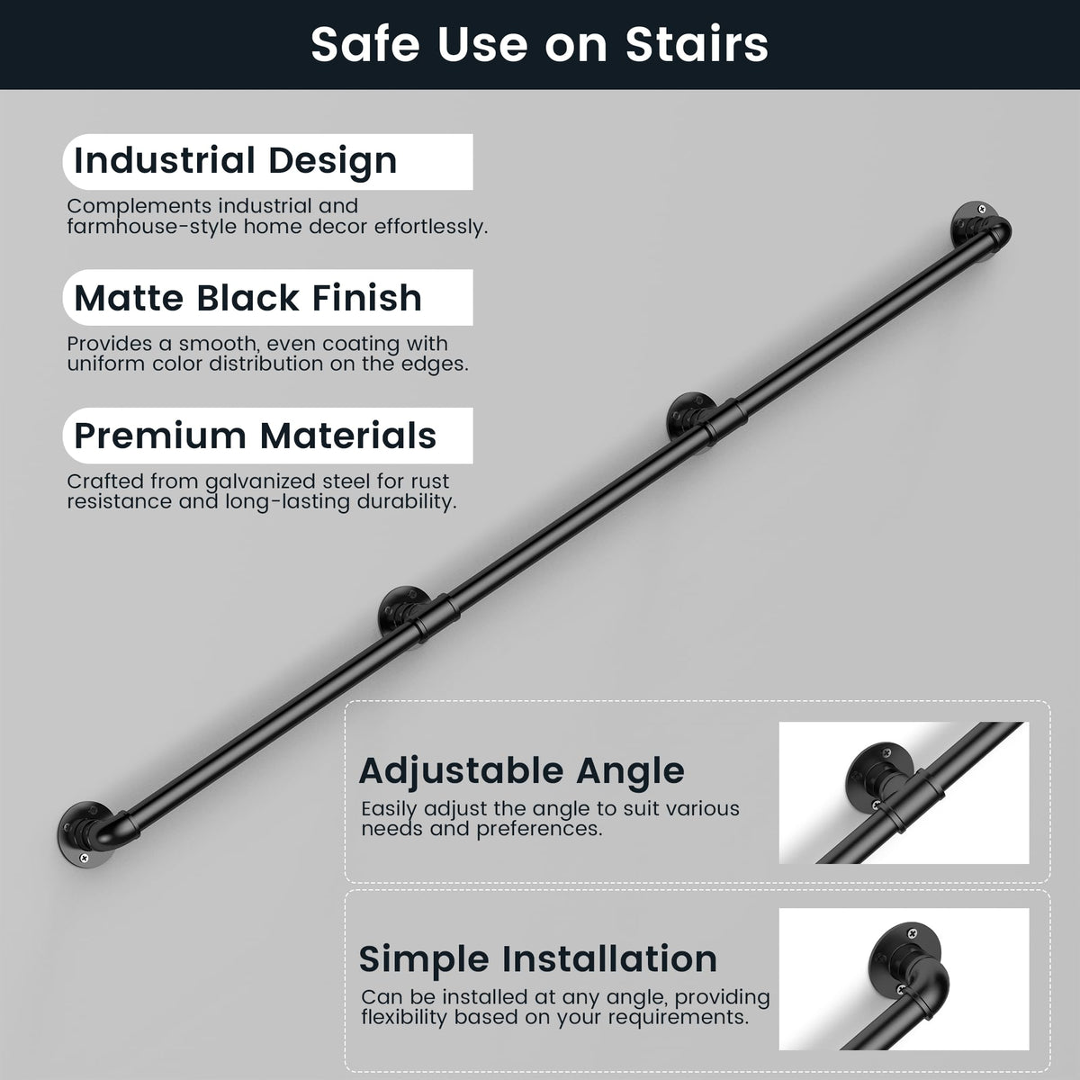Easy DIY installation with wall brackets for quick setup on various wall types.