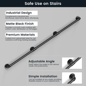 Easy DIY installation with wall brackets for quick setup on various wall types.