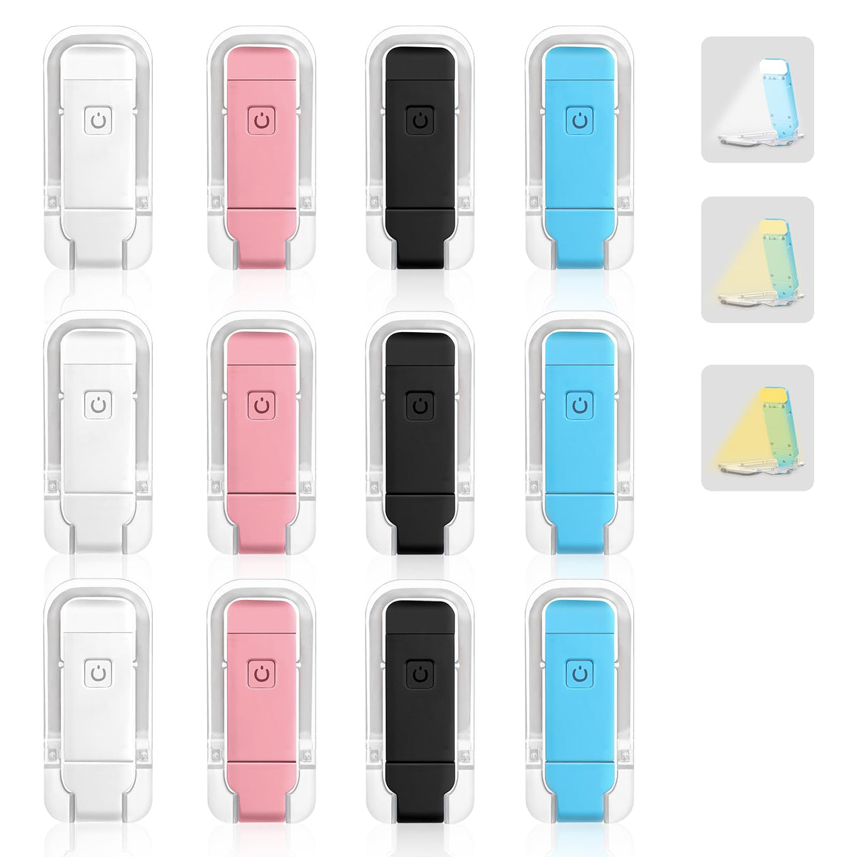VZZNN reading light folded clip-on for travel and bedside use.