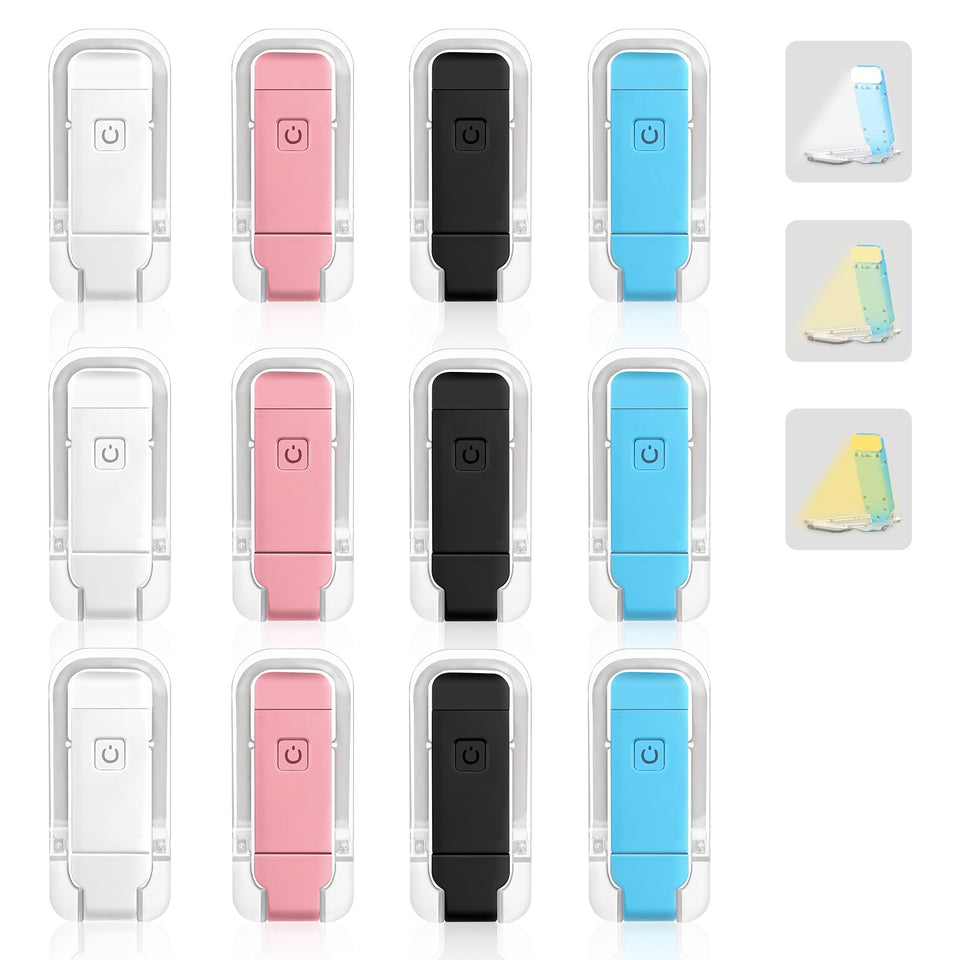 VZZNN reading light folded clip-on for travel and bedside use.