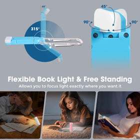 VZZNN USB-rechargeable book light with included USB cable.