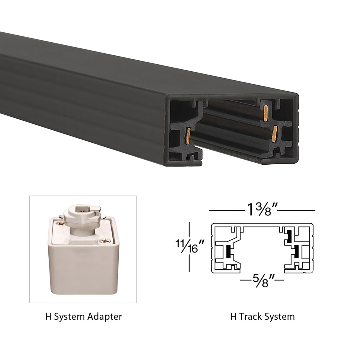 Field-cut option on WAC H Track 8ft showing customizable length