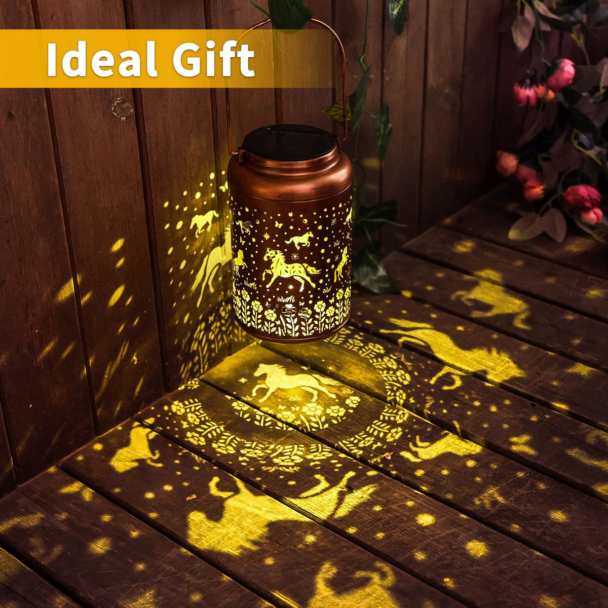 WACLSTDAY outdoor horse lantern decorates yard and patio with charm.